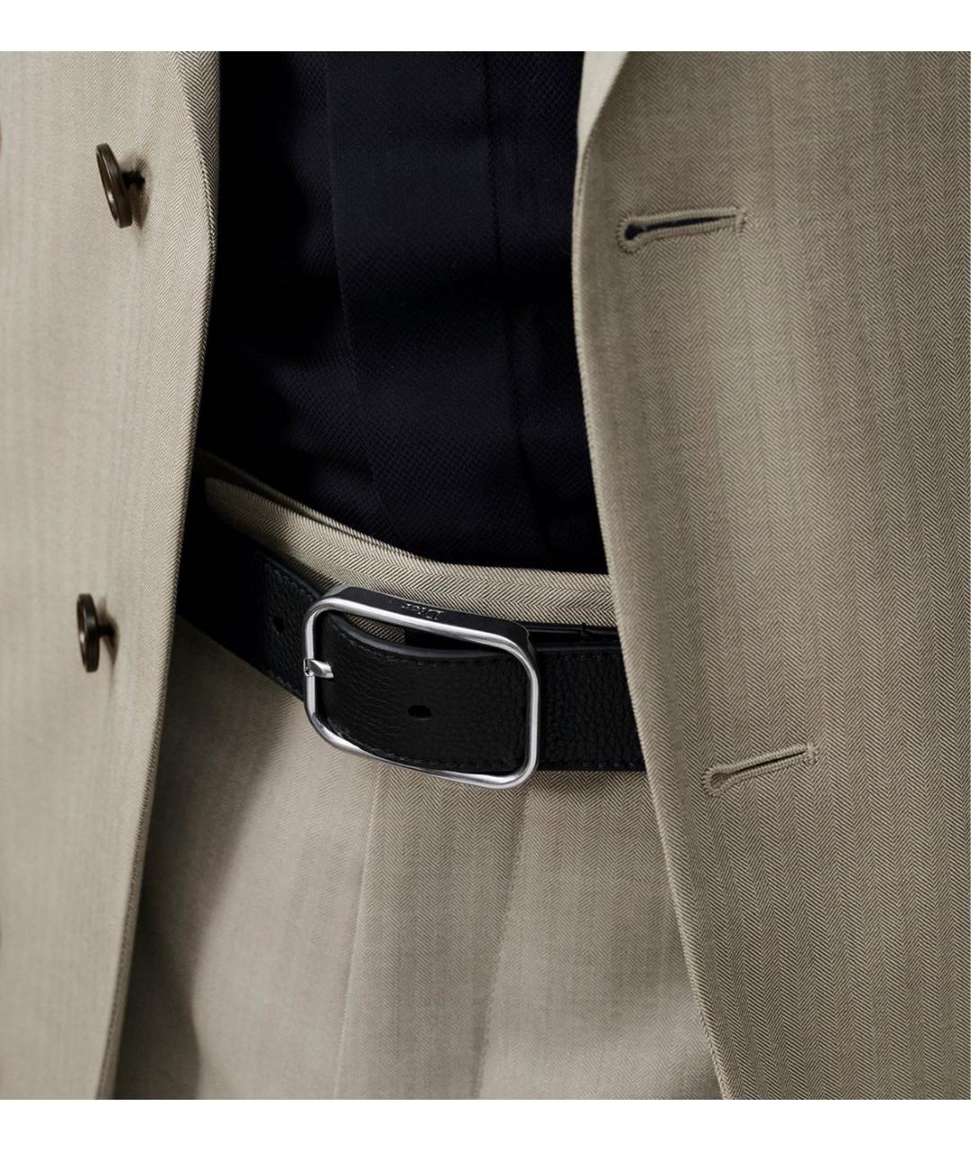 CHRISTIAN DIOR Черный кожаный ремень, фото 2