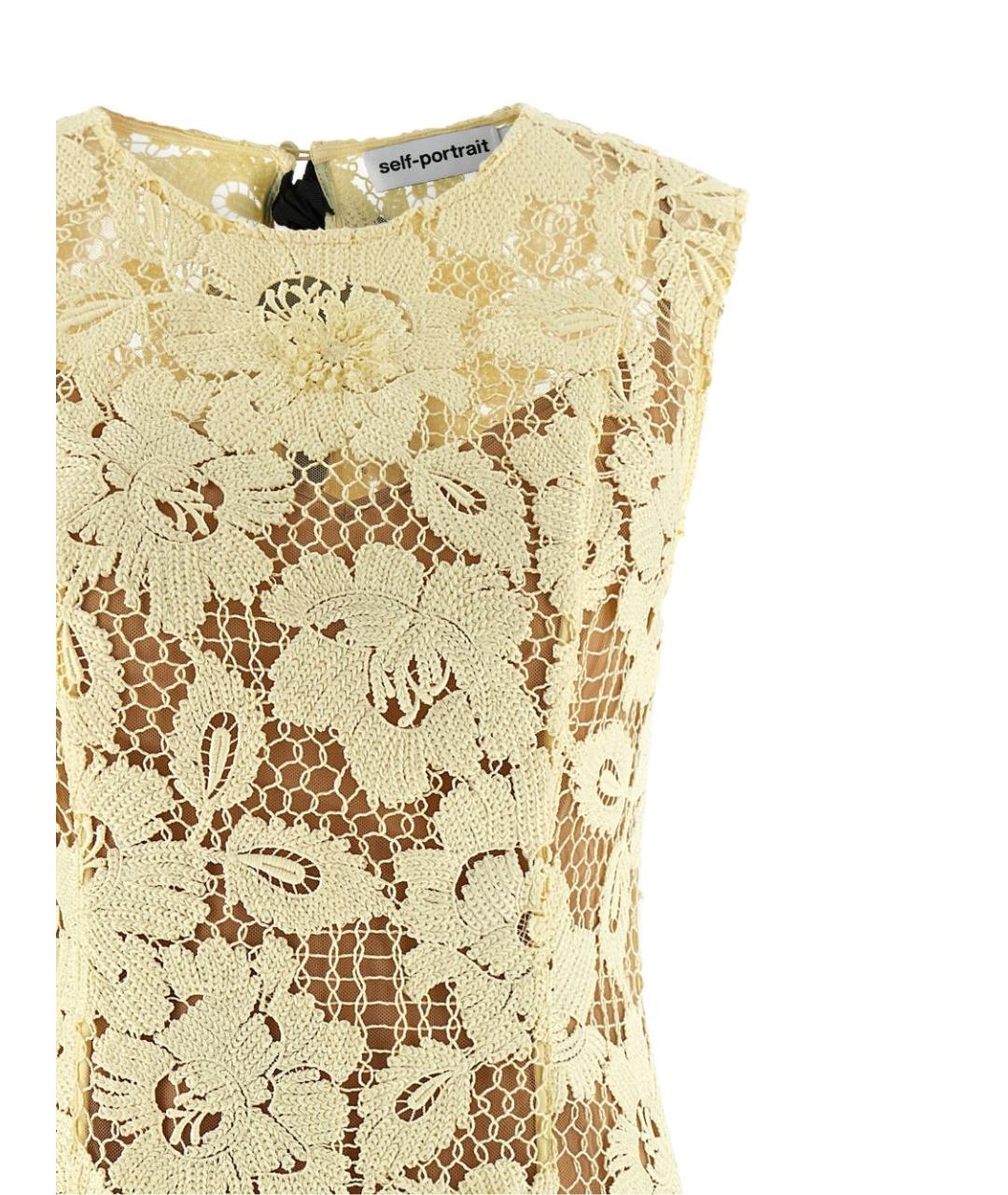 SELF-PORTRAIT Желтое полиэстеровое коктейльное платье, фото 2