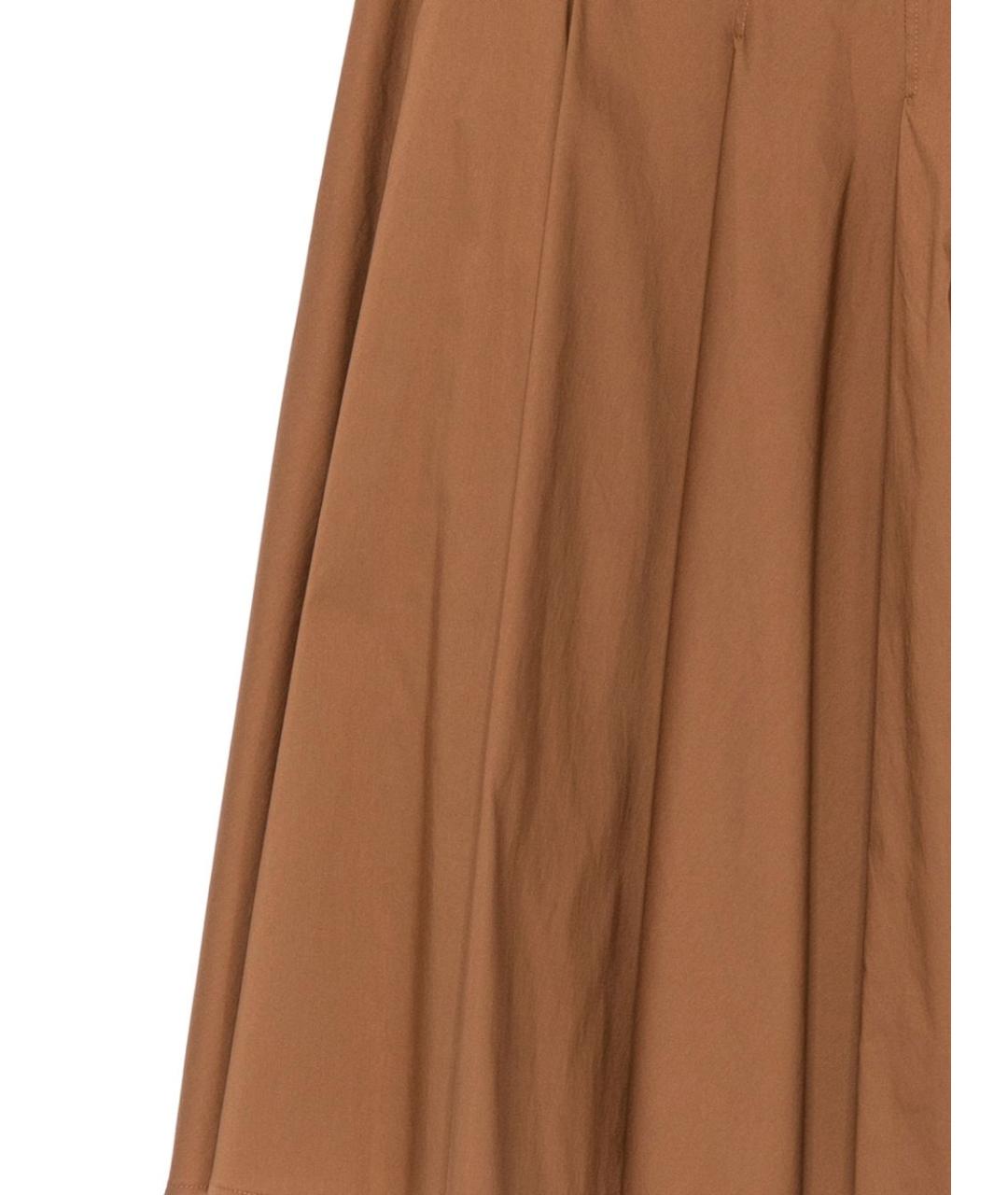 SEMICOUTURE Коричневая хлопковая юбка миди, фото 3