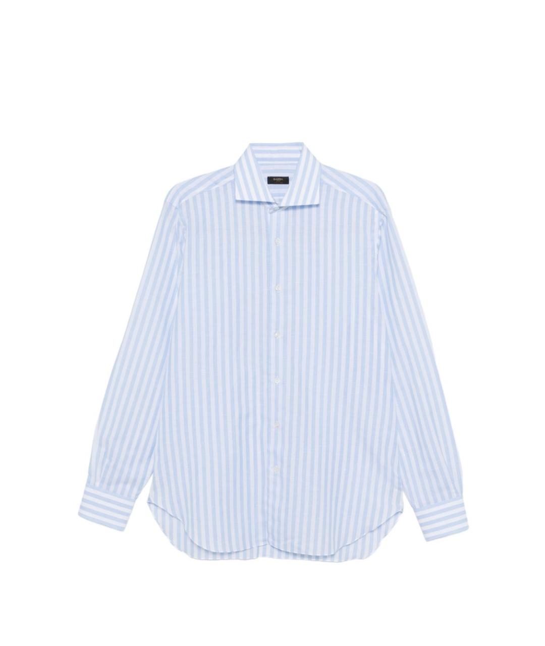 BARBA Голубая хлопковая классическая рубашка, фото 1