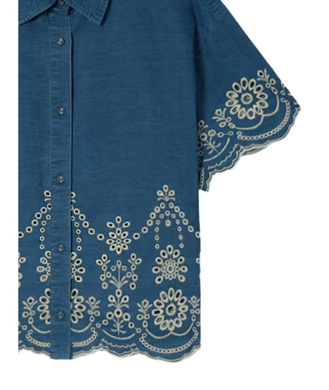 MC2 SAINT BARTH Синяя хлопковая рубашка, фото 2