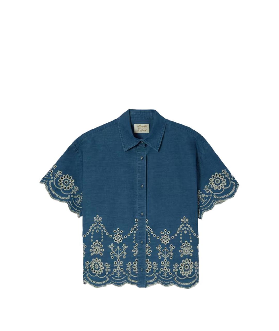 MC2 SAINT BARTH Синяя хлопковая рубашка, фото 1