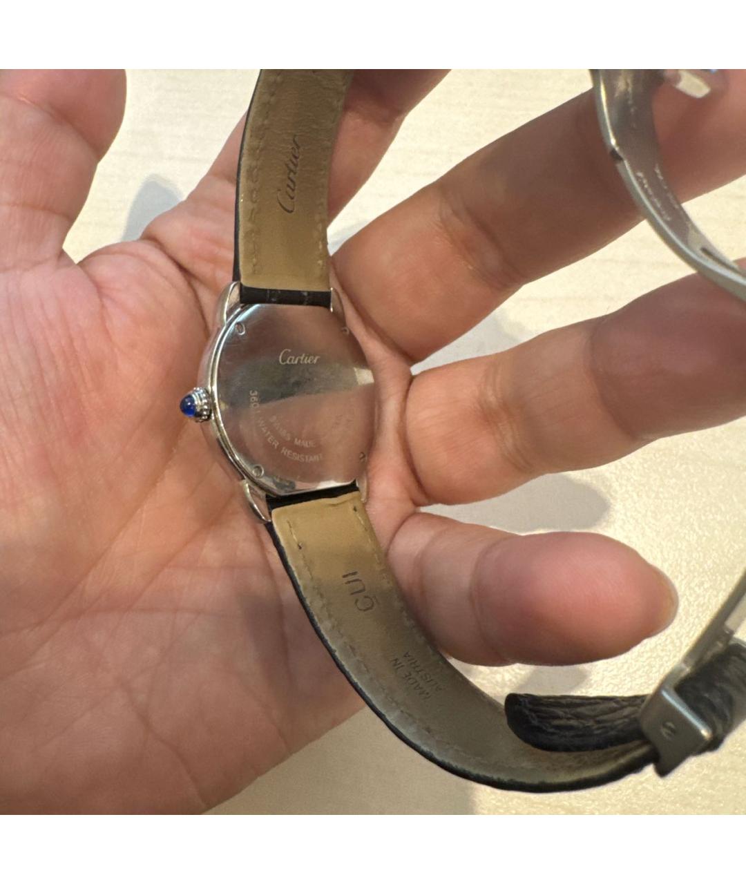 CARTIER Черные металлические часы, фото 2