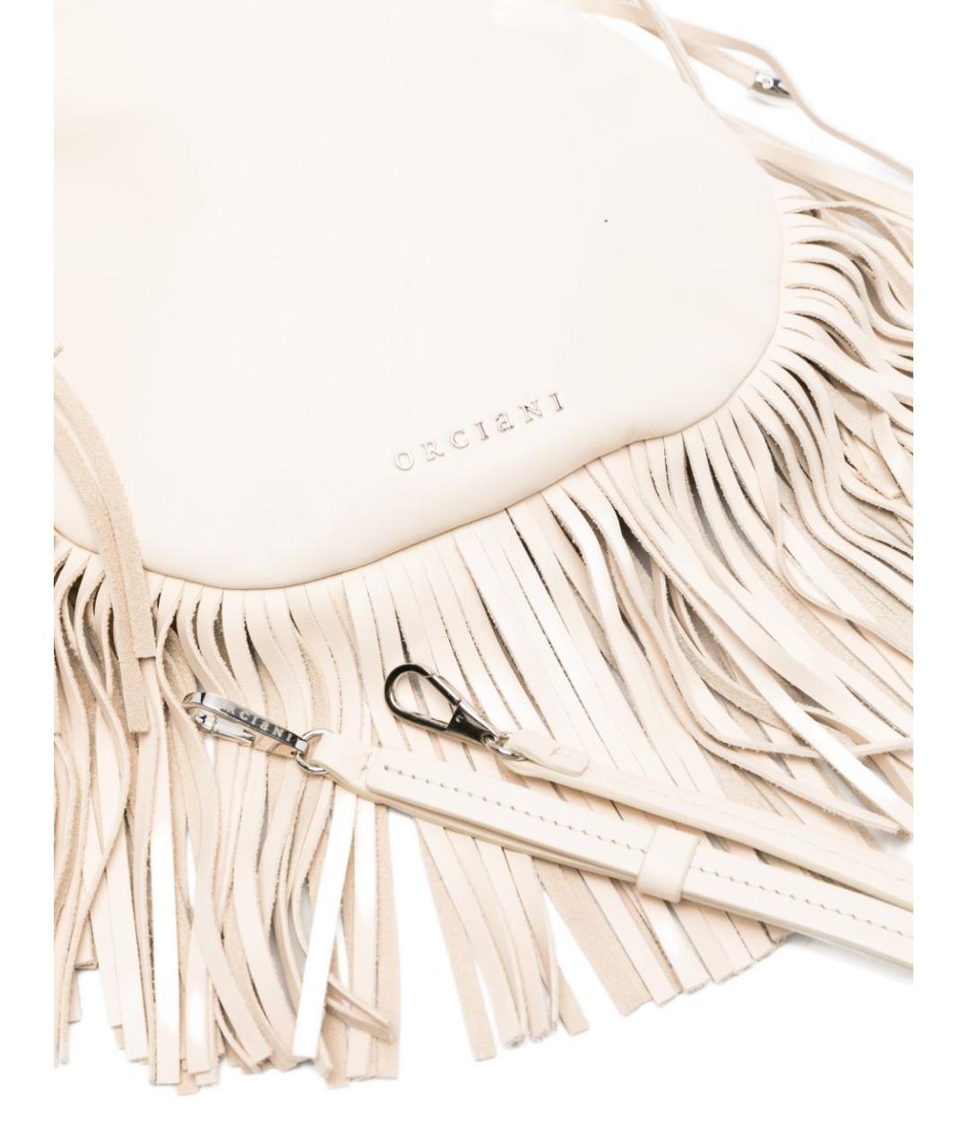 ORCIANI Бежевая кожаная сумка через плечо, фото 3