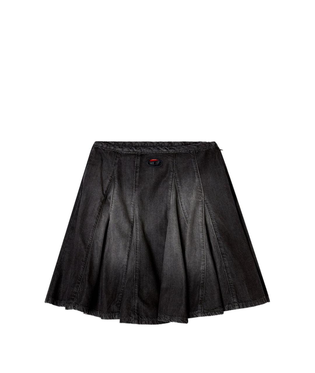 DIESEL Черная хлопковая юбка миди, фото 1