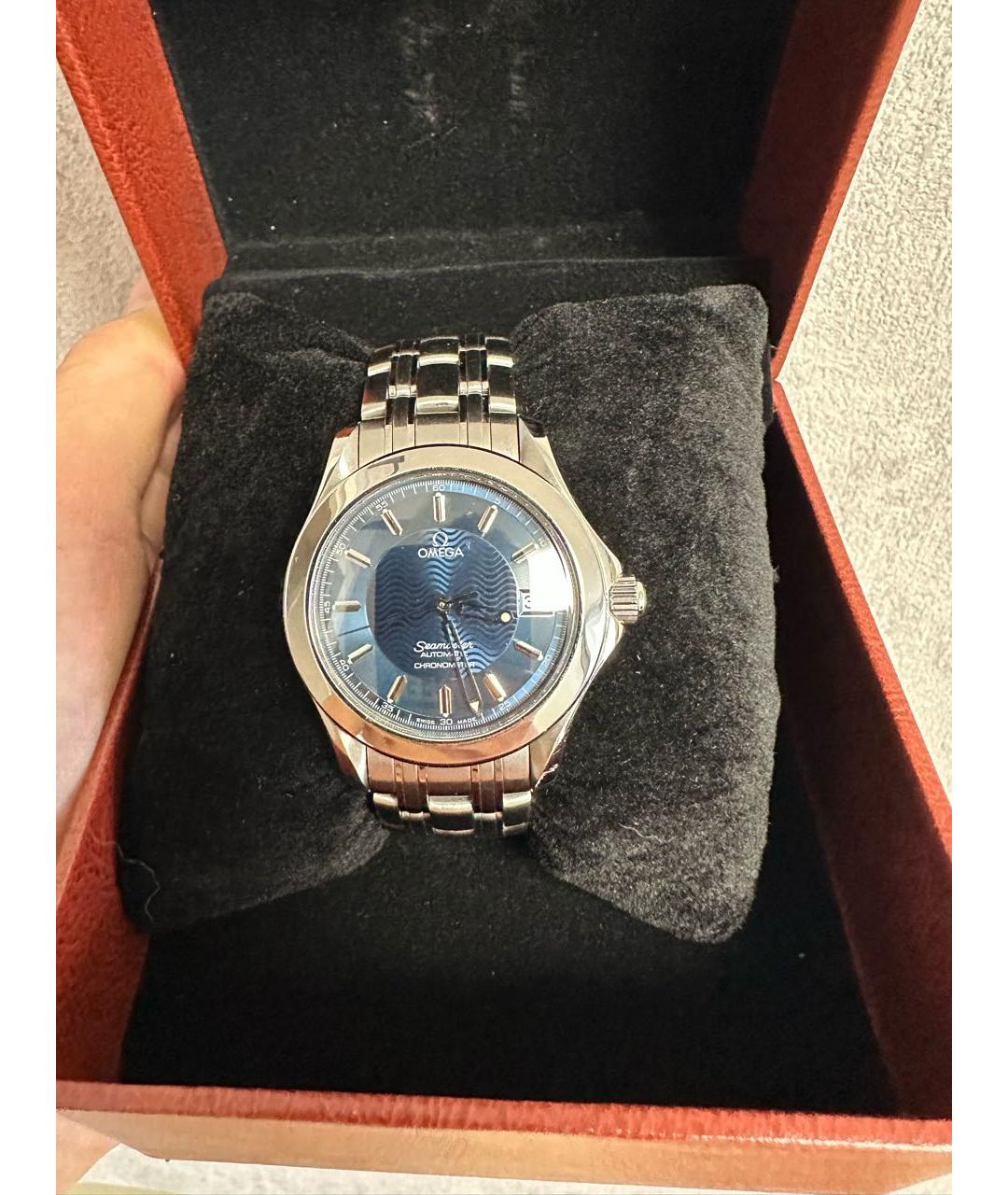 OMEGA Серые стальные часы, фото 2