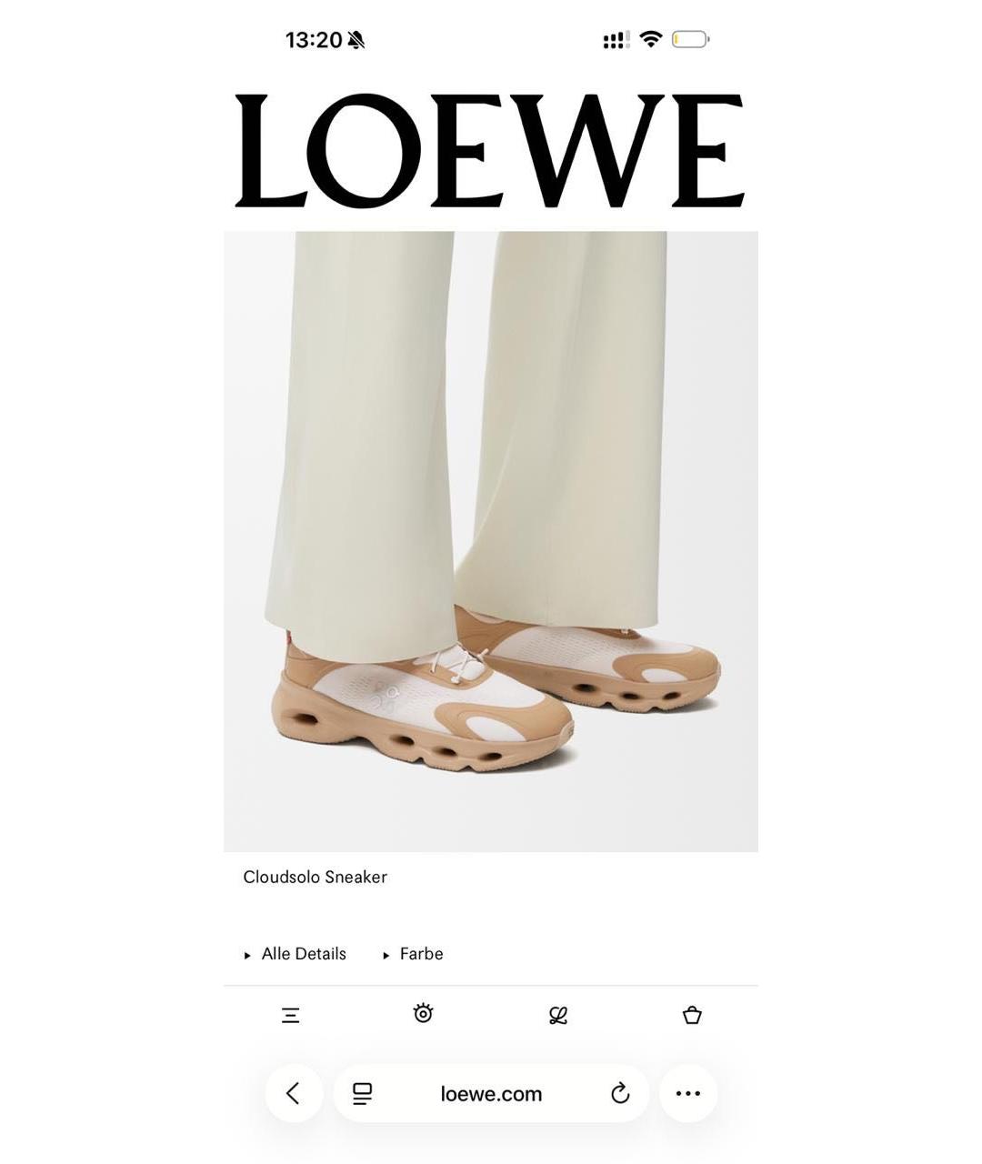 LOEWE Бежевые кроссовки, фото 2