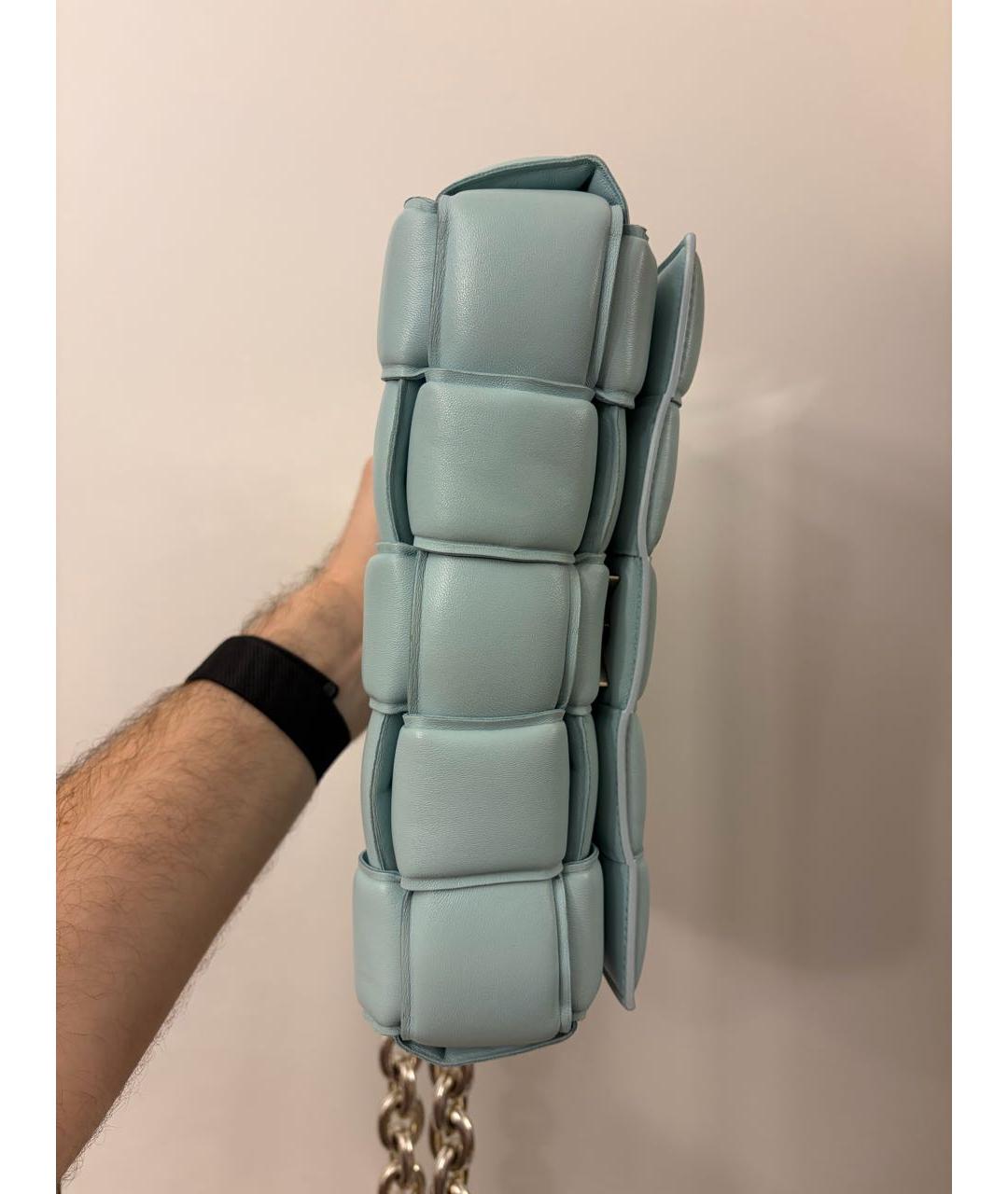 BOTTEGA VENETA Бирюзовая кожаная сумка через плечо, фото 5