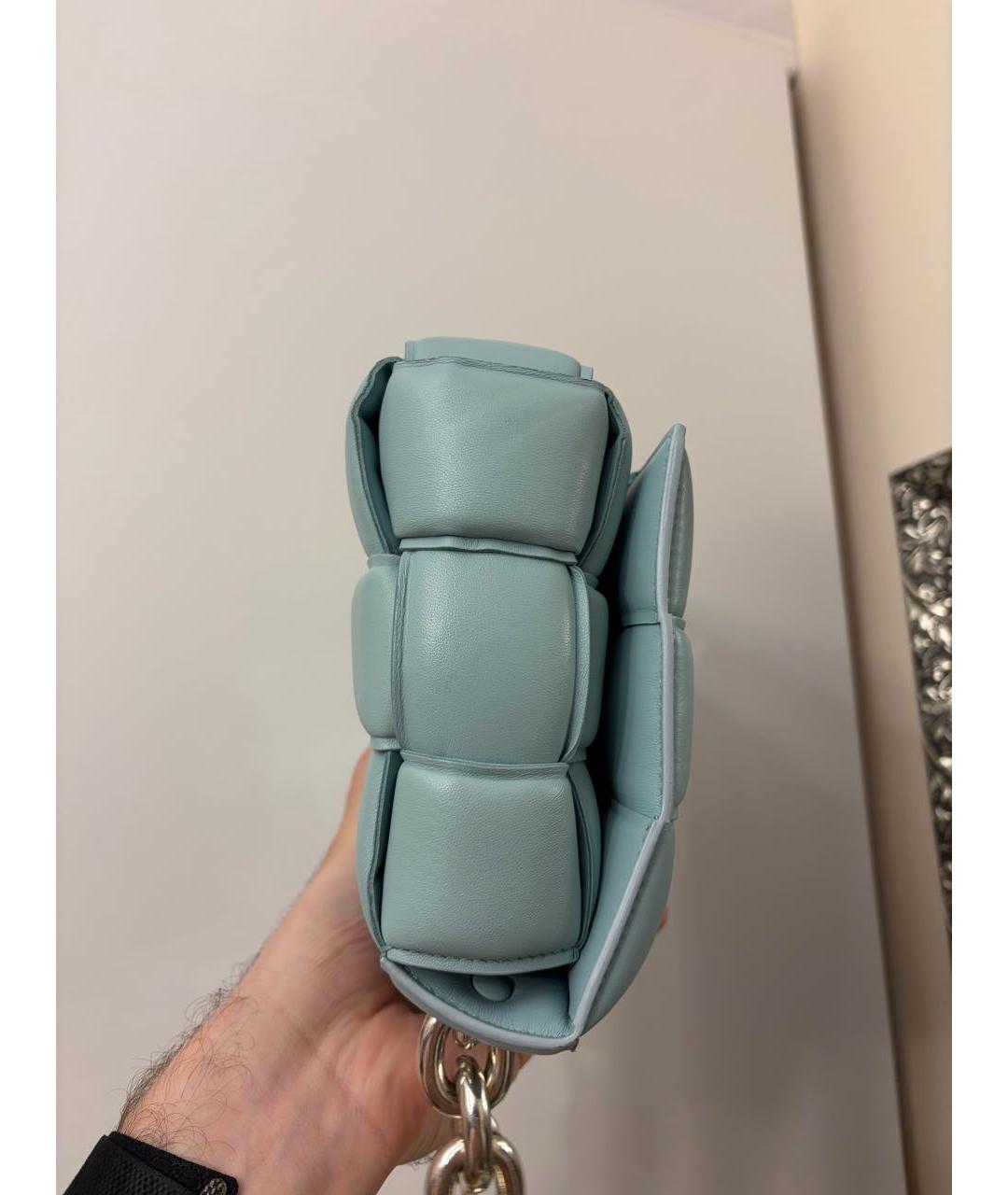 BOTTEGA VENETA Бирюзовая кожаная сумка через плечо, фото 6