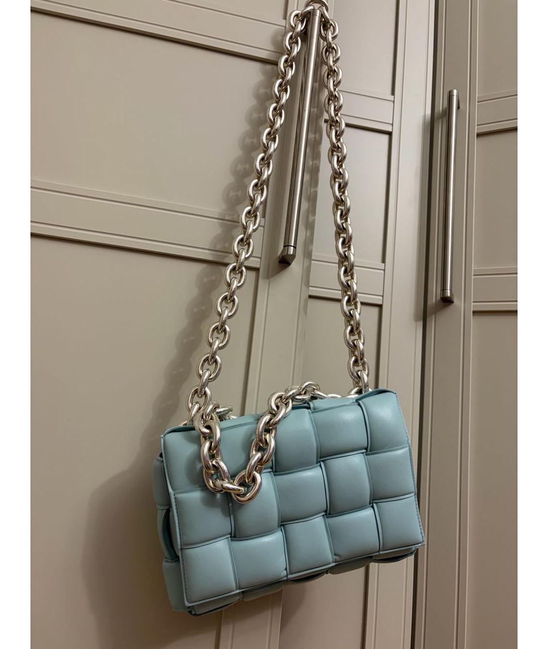 BOTTEGA VENETA Бирюзовая кожаная сумка через плечо, фото 9