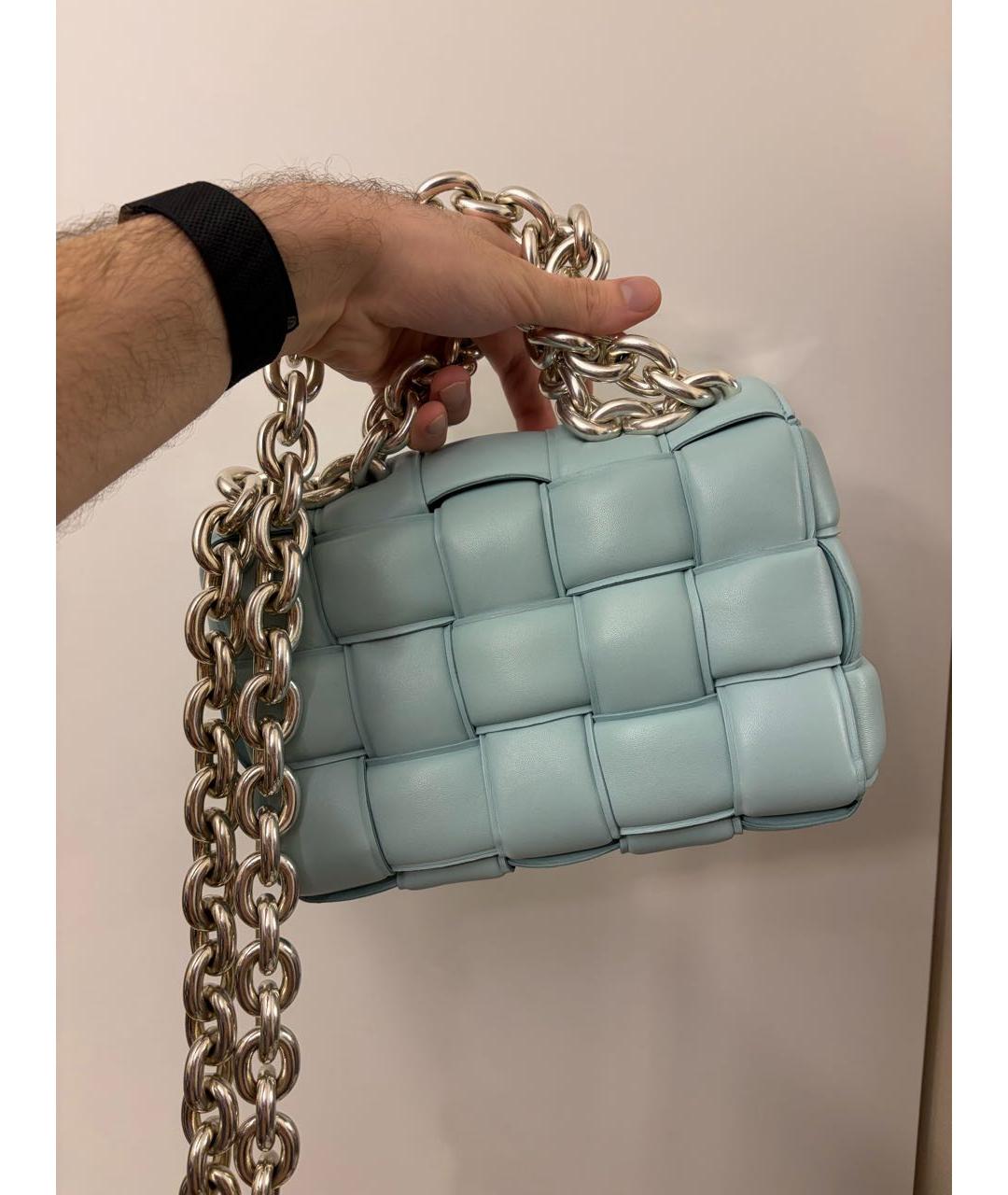 BOTTEGA VENETA Бирюзовая кожаная сумка через плечо, фото 4