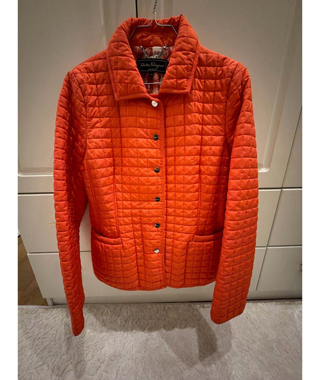 FERRAGAMO Оранжевая шелковая куртка, фото 5