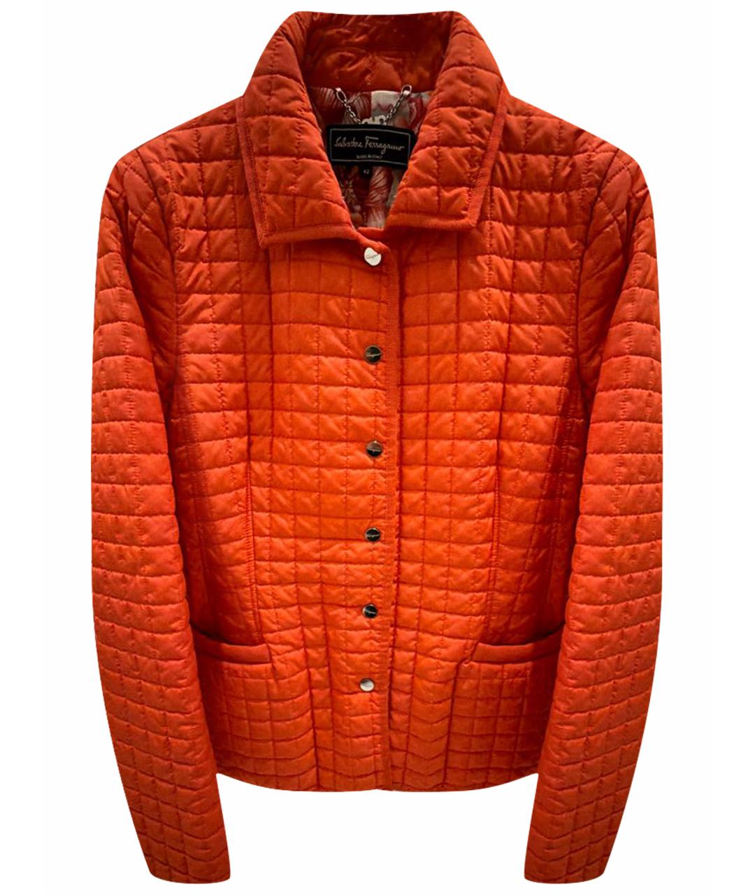FERRAGAMO Оранжевая шелковая куртка, фото 1