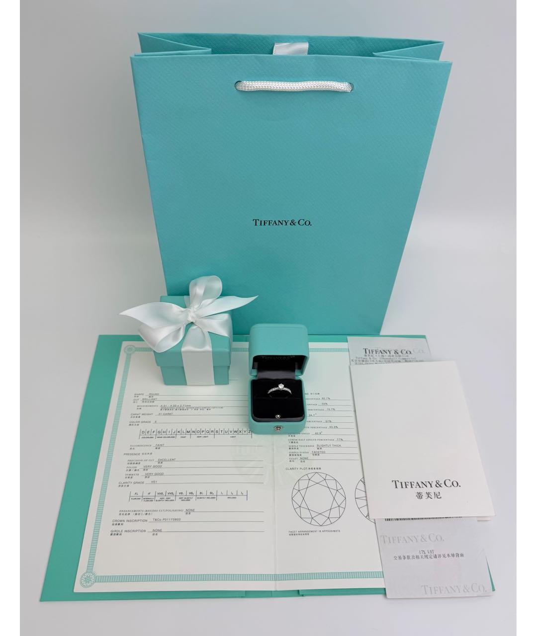 TIFFANY&CO Серебряное платиновое кольцо, фото 2