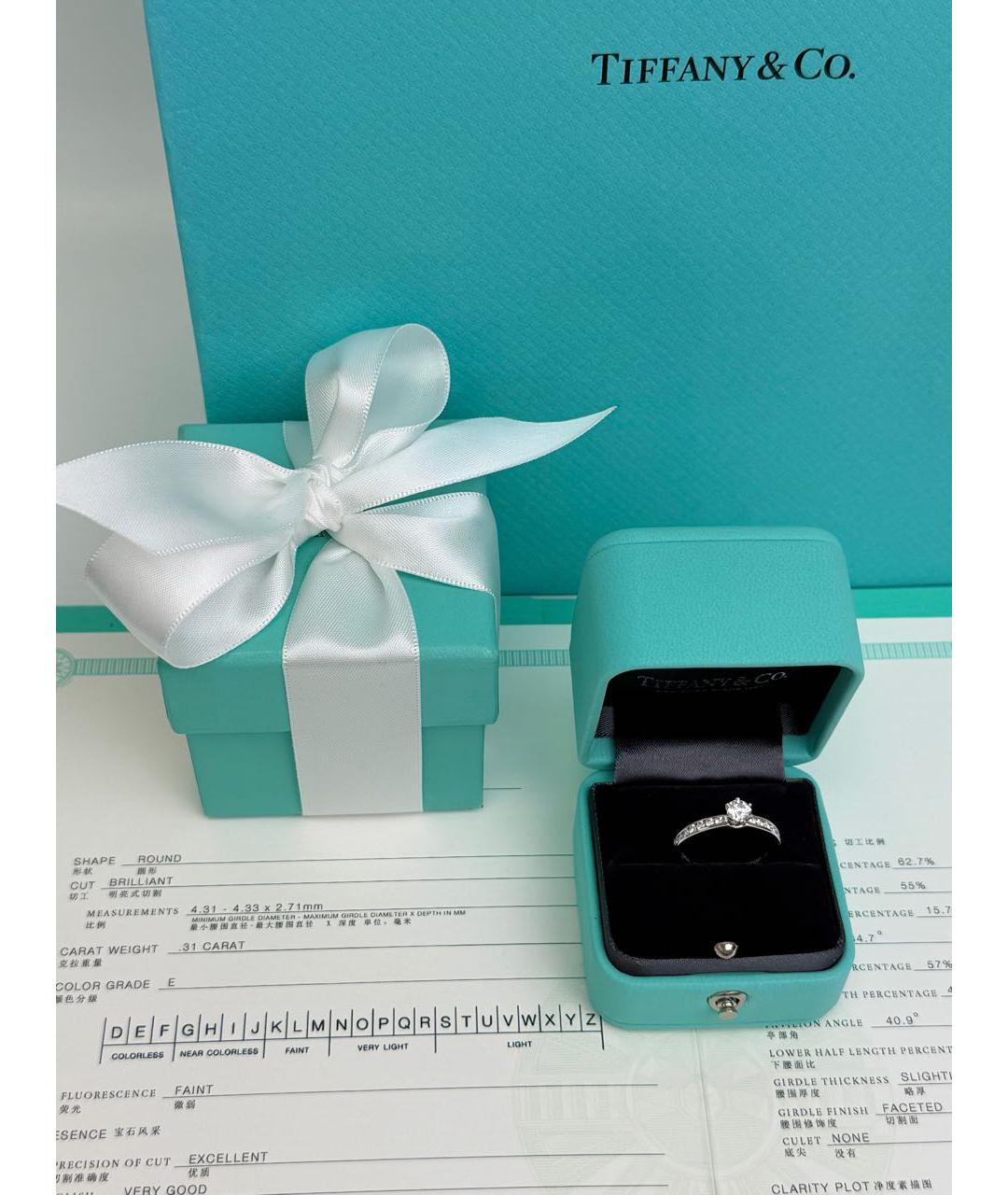 TIFFANY&CO Серебряное платиновое кольцо, фото 3