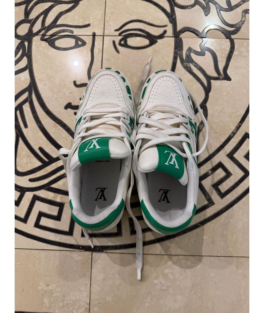 LOUIS VUITTON Зеленые кожаные кеды, фото 3