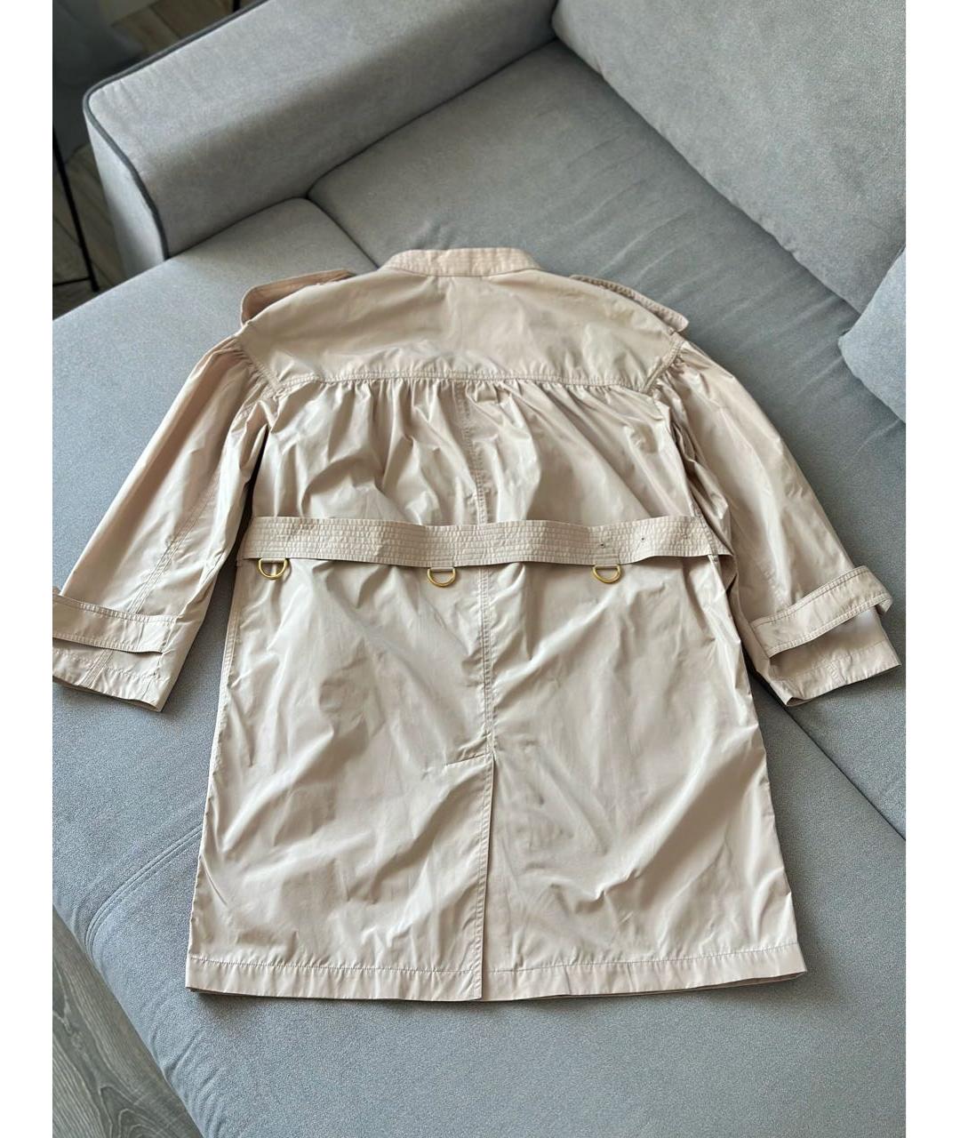 BURBERRY Бежевый полиэстеровый тренч/плащ, фото 3