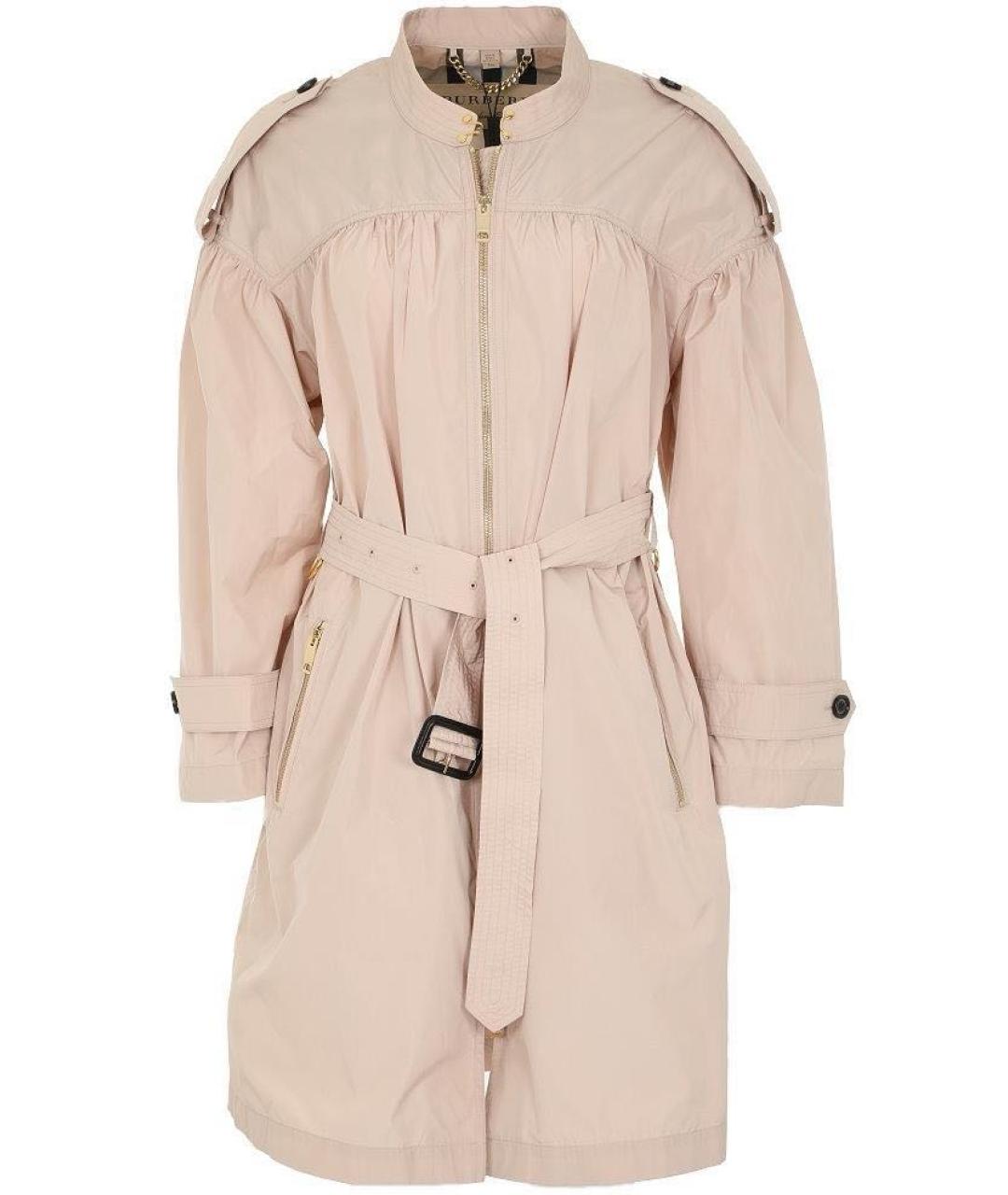 BURBERRY Бежевый полиэстеровый тренч/плащ, фото 8