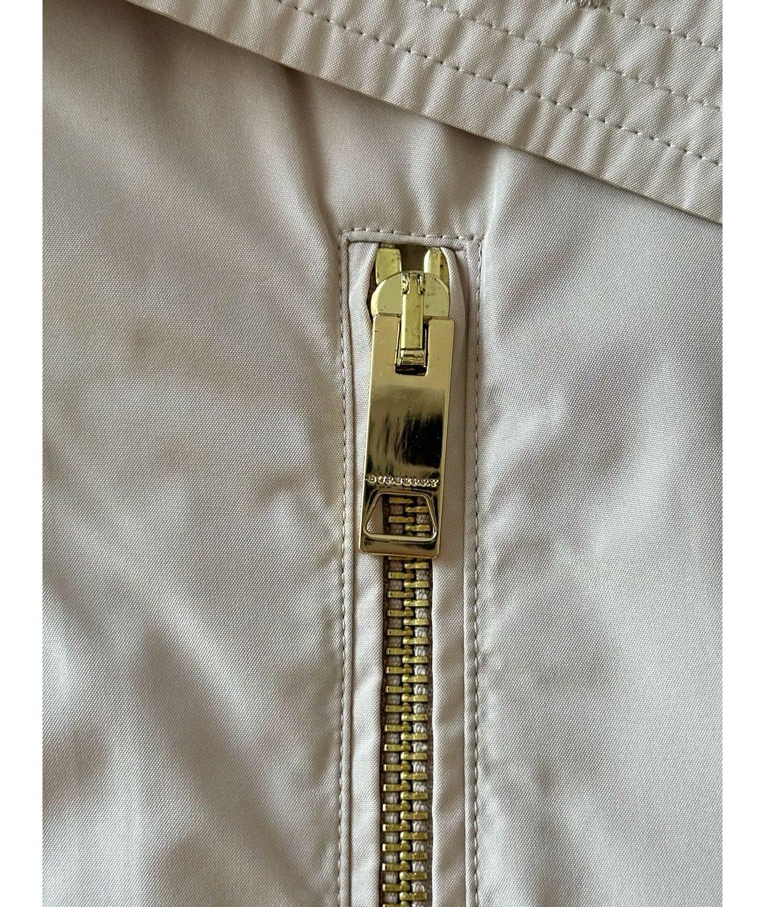 BURBERRY Бежевый полиэстеровый тренч/плащ, фото 5