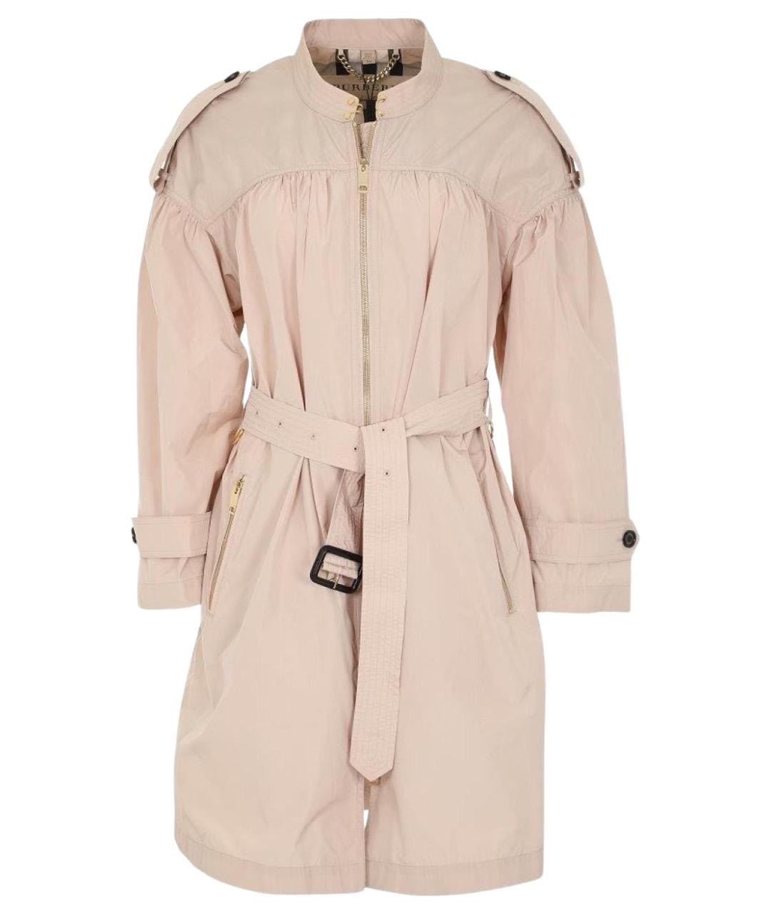 BURBERRY Бежевый полиэстеровый тренч/плащ, фото 1