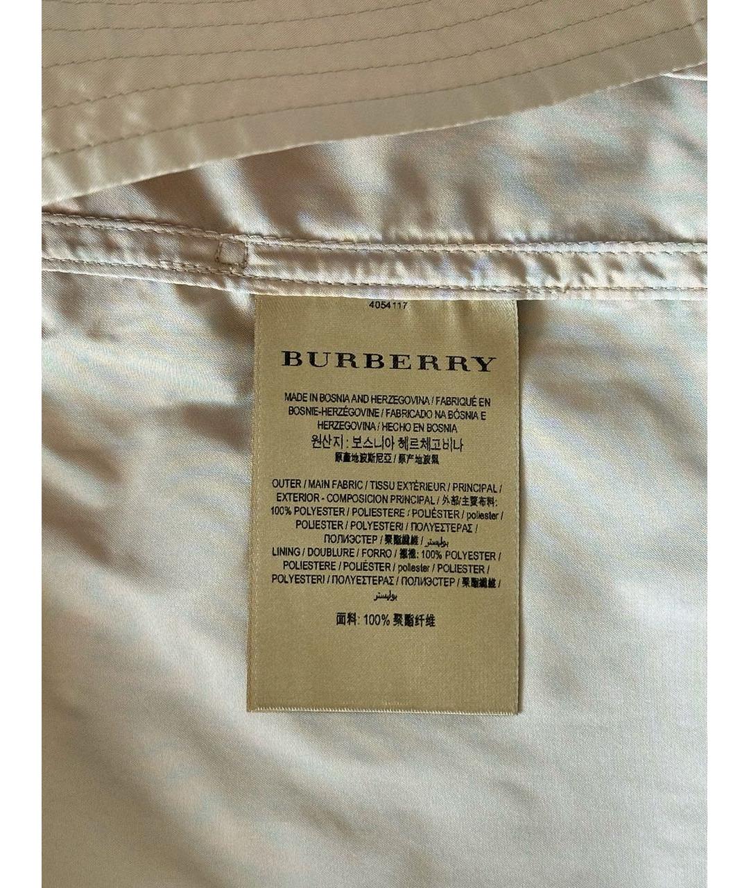 BURBERRY Бежевый полиэстеровый тренч/плащ, фото 7