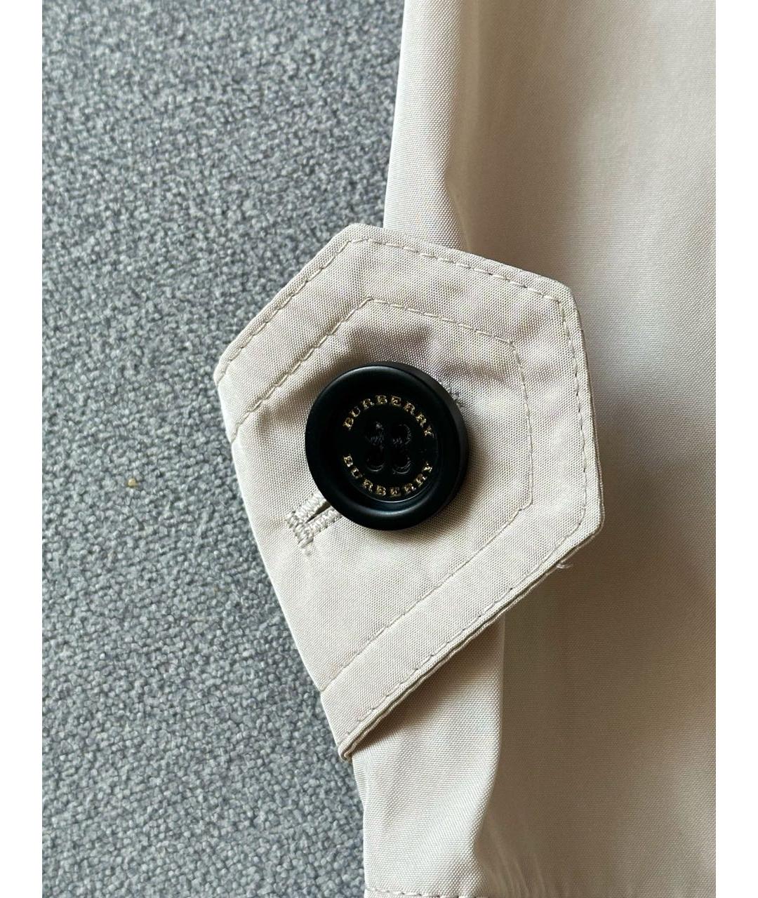 BURBERRY Бежевый полиэстеровый тренч/плащ, фото 6