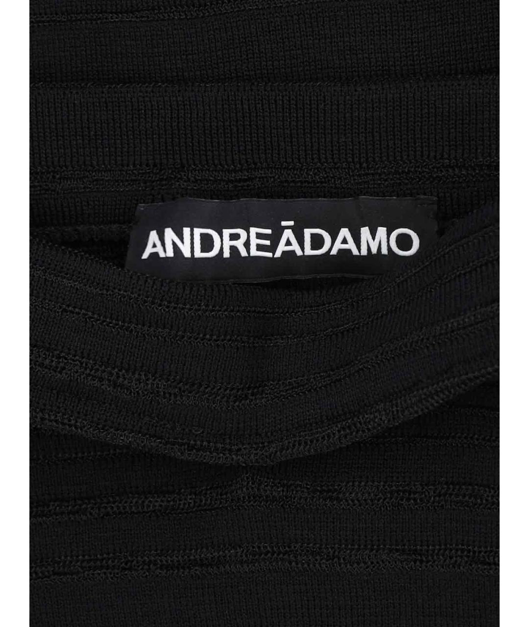 ANDREADAMO Черная вискозная юбка миди, фото 5