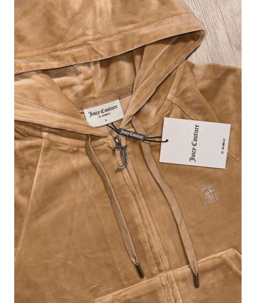 JUICY COUTURE Бежевый велюровый спортивные костюмы, фото 7