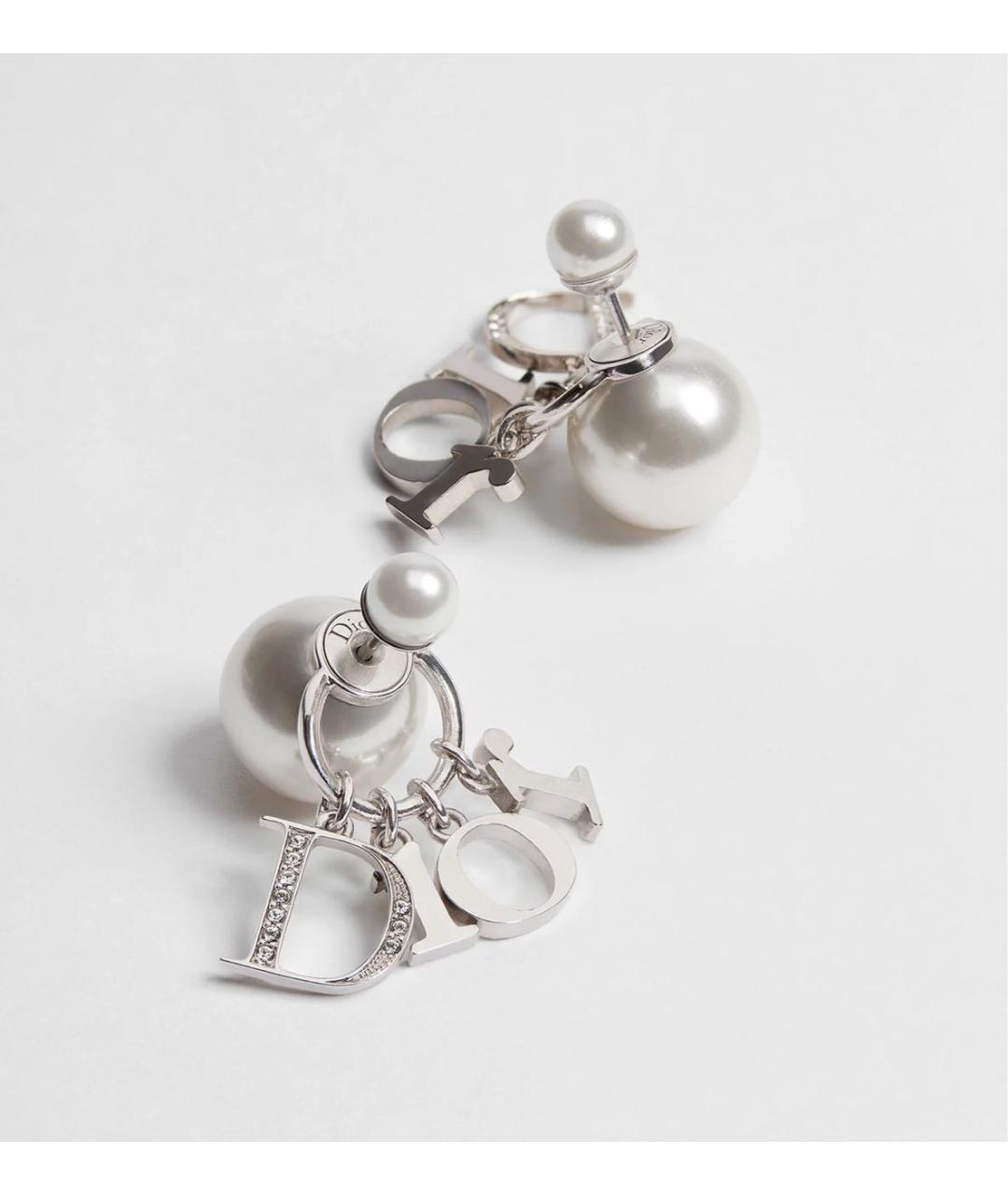 CHRISTIAN DIOR Серебряные металлические серьги, фото 3