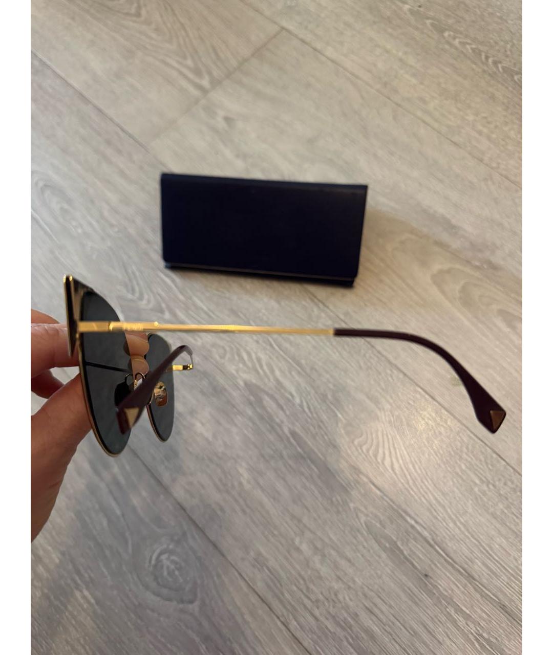 FENDI Мульти металлические солнцезащитные очки, фото 3