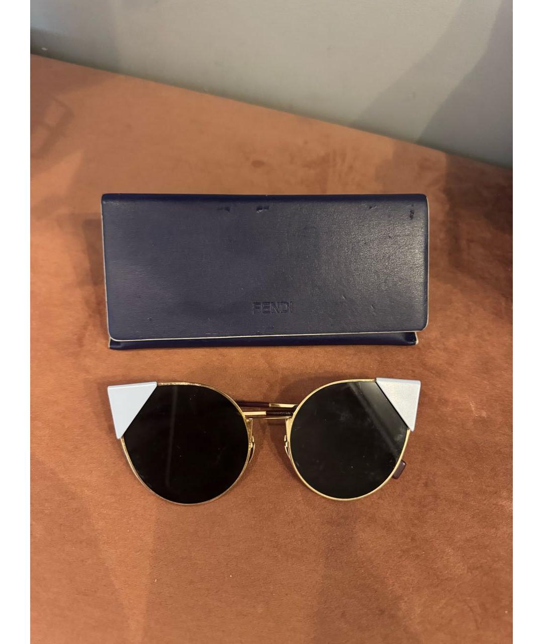 FENDI Мульти металлические солнцезащитные очки, фото 5