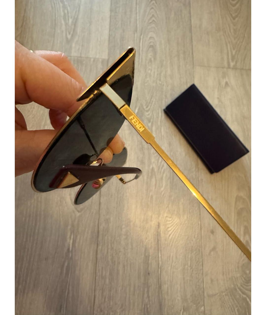 FENDI Мульти металлические солнцезащитные очки, фото 4