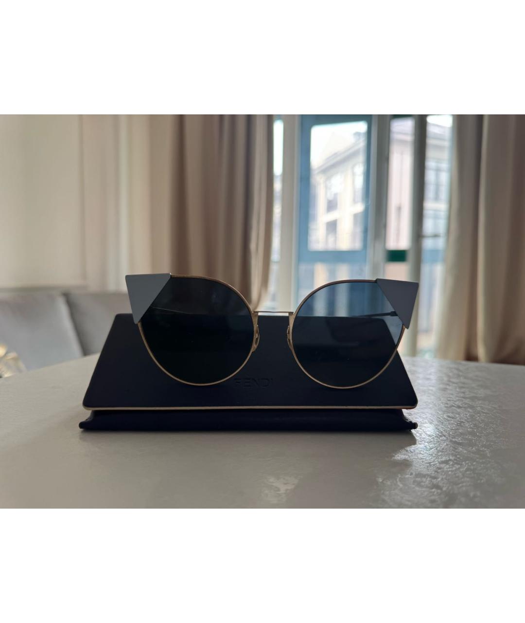 FENDI Мульти металлические солнцезащитные очки, фото 2