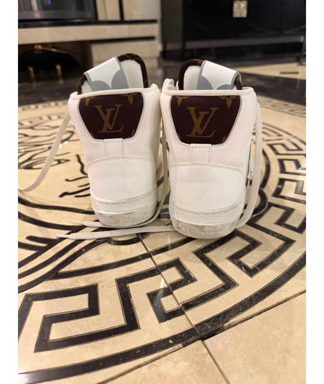 LOUIS VUITTON Белые кожаные кеды, фото 4