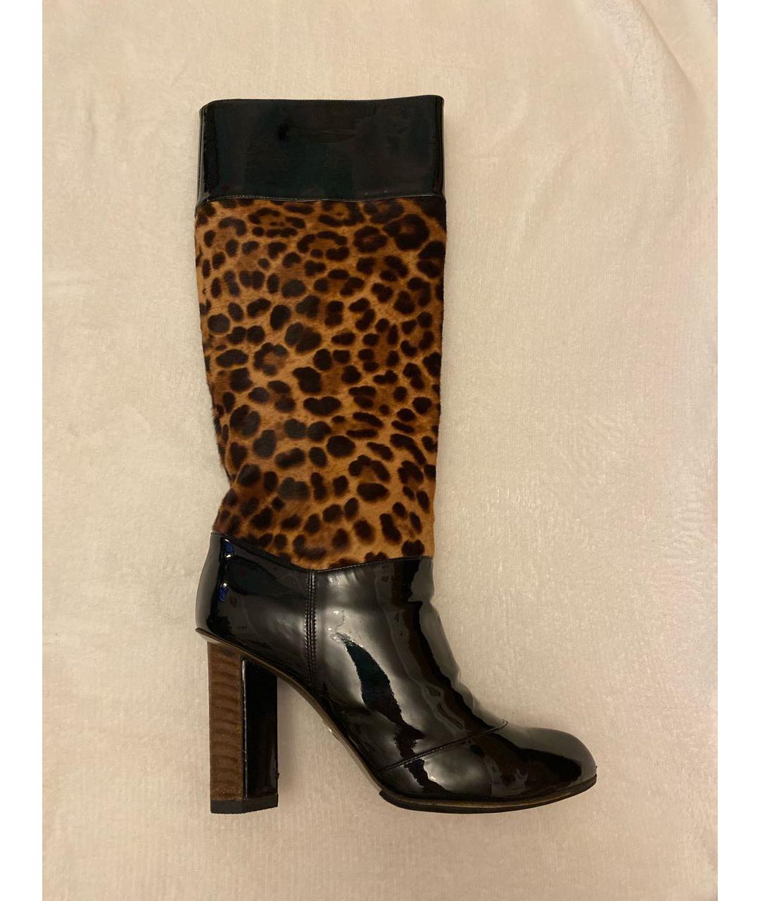 DOLCE&GABBANA Коричневые сапоги из лакированной кожи, фото 9