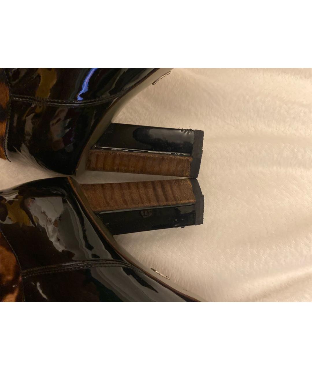 DOLCE&GABBANA Коричневые сапоги из лакированной кожи, фото 8