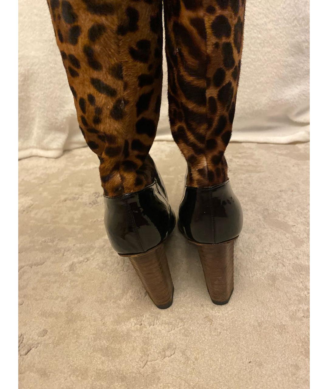 DOLCE&GABBANA Коричневые сапоги из лакированной кожи, фото 4