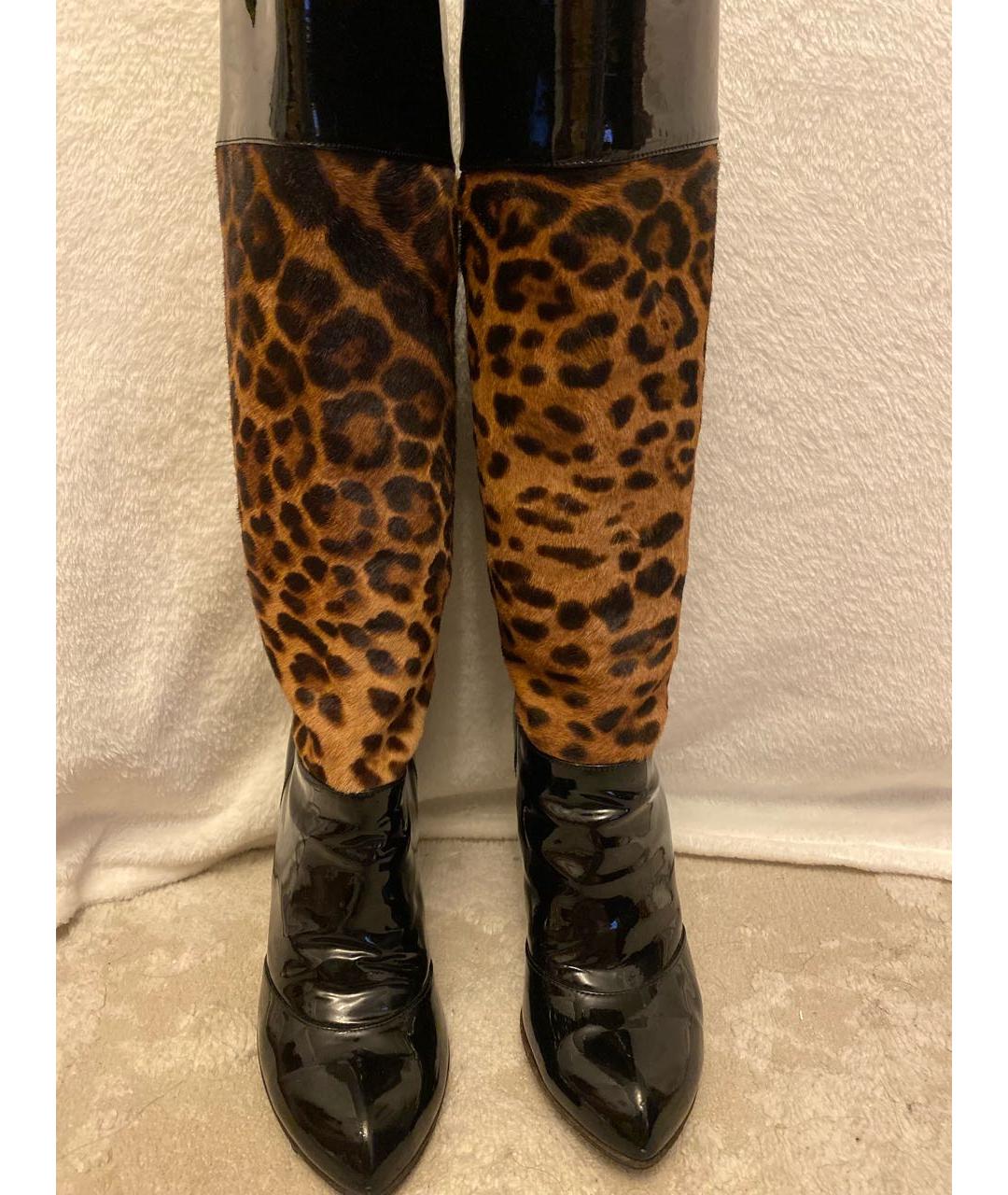 DOLCE&GABBANA Коричневые сапоги из лакированной кожи, фото 2