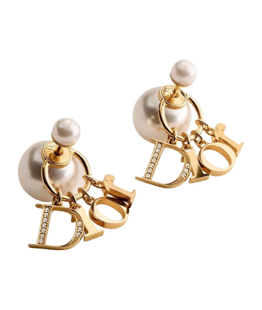 CHRISTIAN DIOR Золотые металлические серьги, фото 1