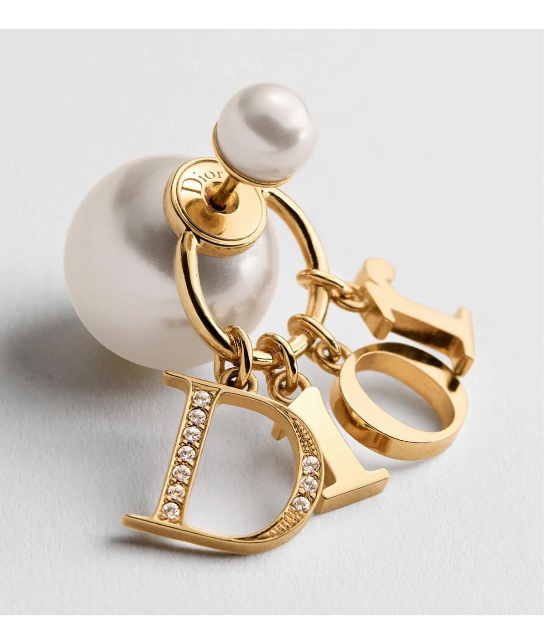 CHRISTIAN DIOR Золотые металлические серьги, фото 4