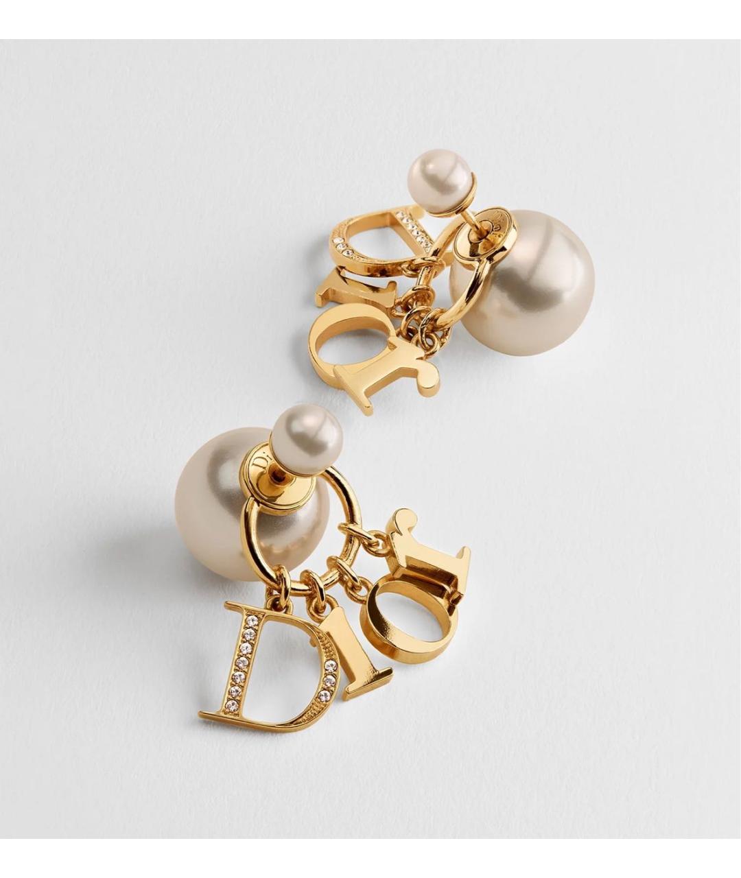 CHRISTIAN DIOR Золотые металлические серьги, фото 3