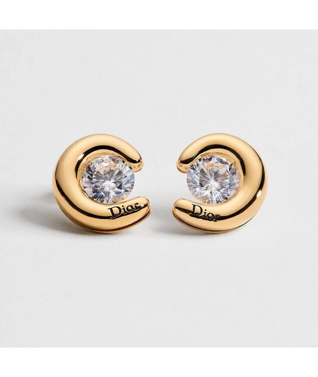 CHRISTIAN DIOR Золотые металлические серьги, фото 5
