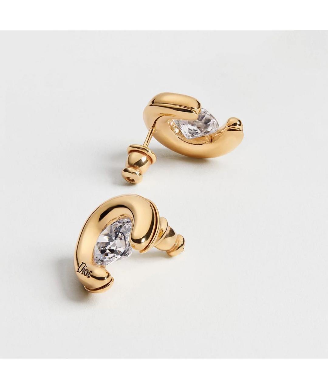 CHRISTIAN DIOR Золотые металлические серьги, фото 3