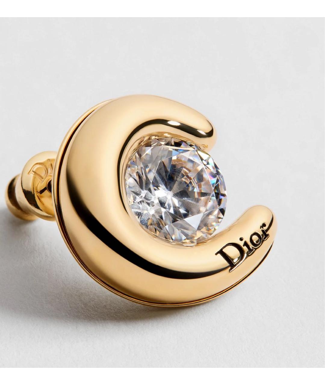 CHRISTIAN DIOR Золотые металлические серьги, фото 4