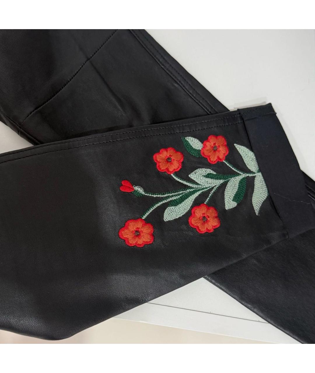 GUCCI Черные кожаные брюки узкие, фото 5