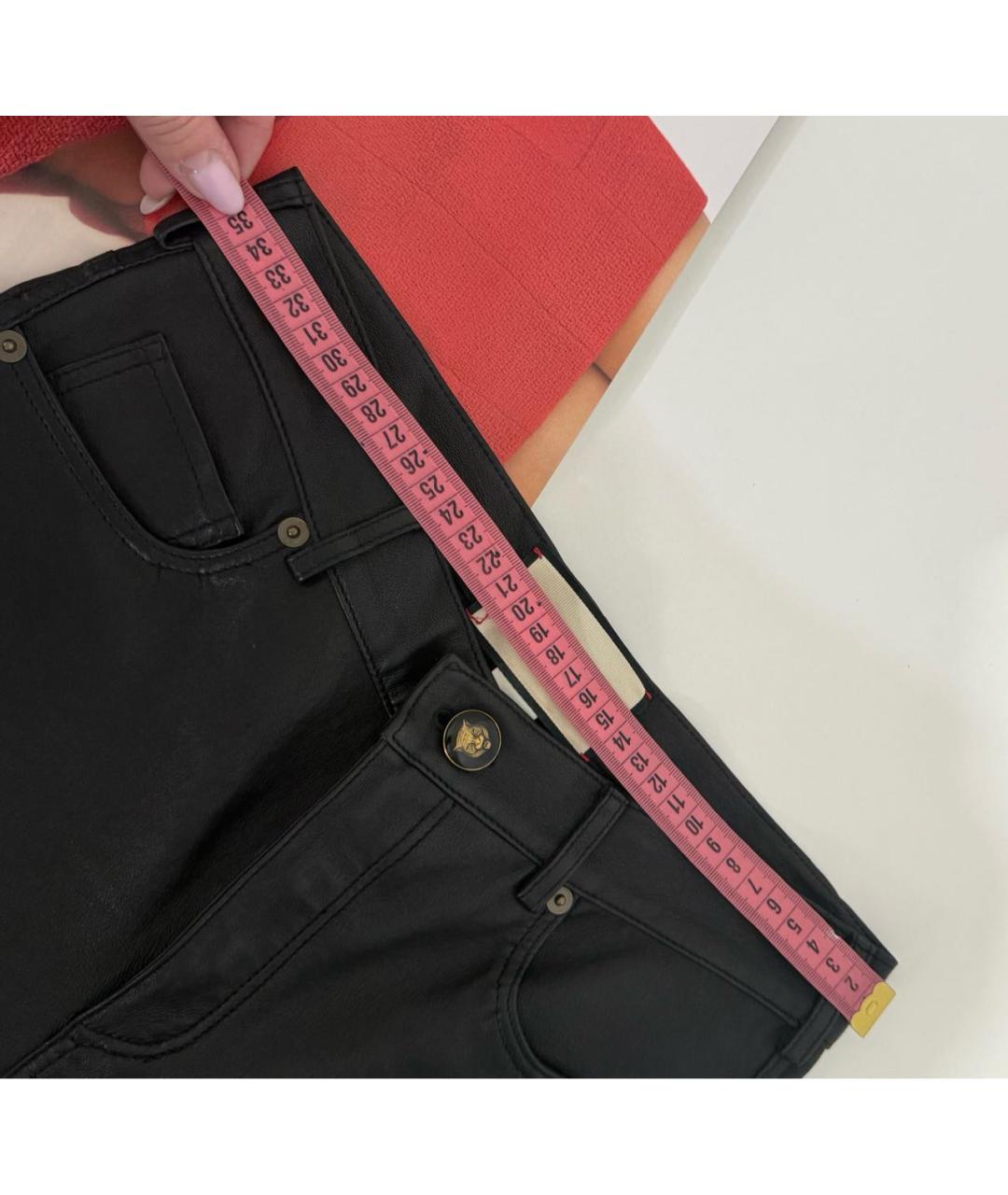 GUCCI Черные кожаные брюки узкие, фото 6