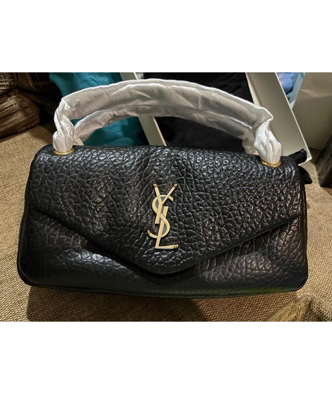 SAINT LAURENT Черная кожаная сумка через плечо, фото 7