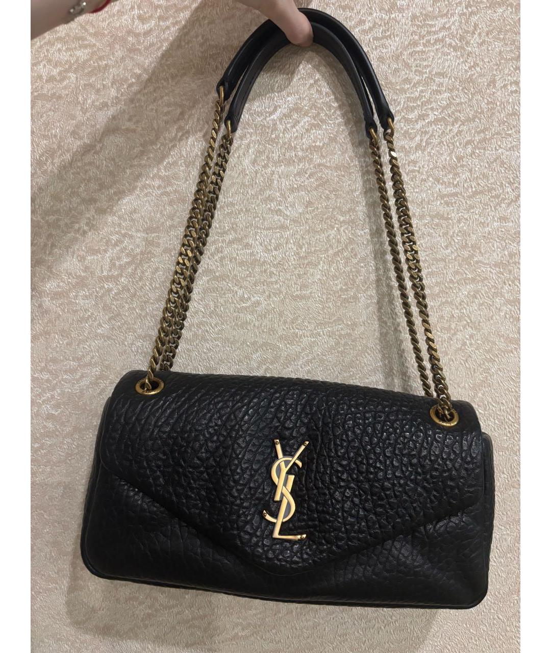 SAINT LAURENT Черная кожаная сумка через плечо, фото 8