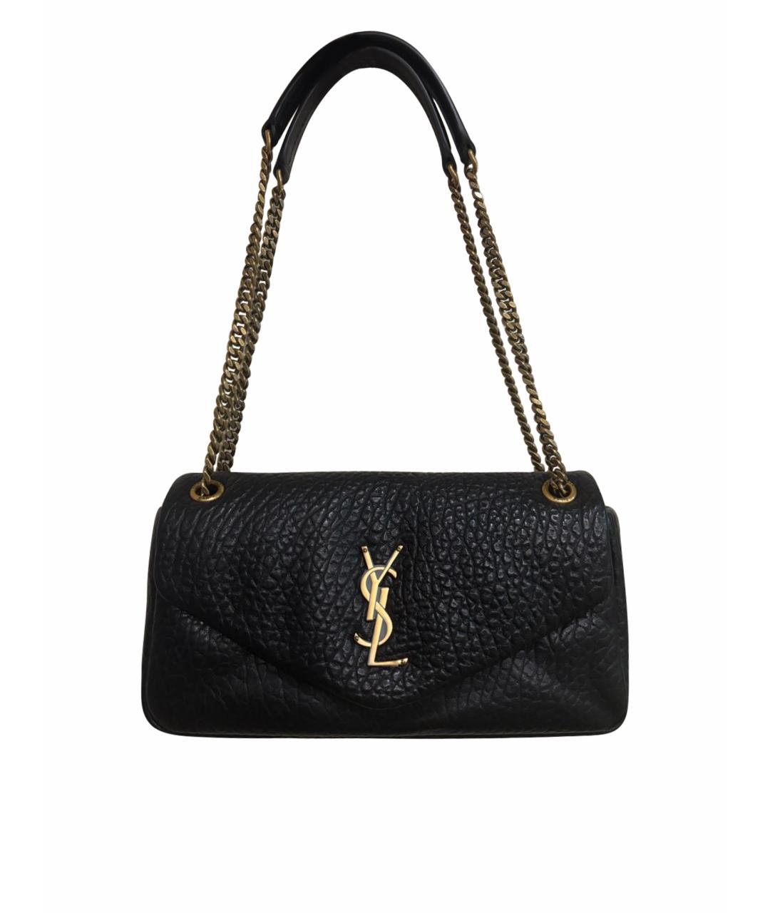 SAINT LAURENT Черная кожаная сумка через плечо, фото 1