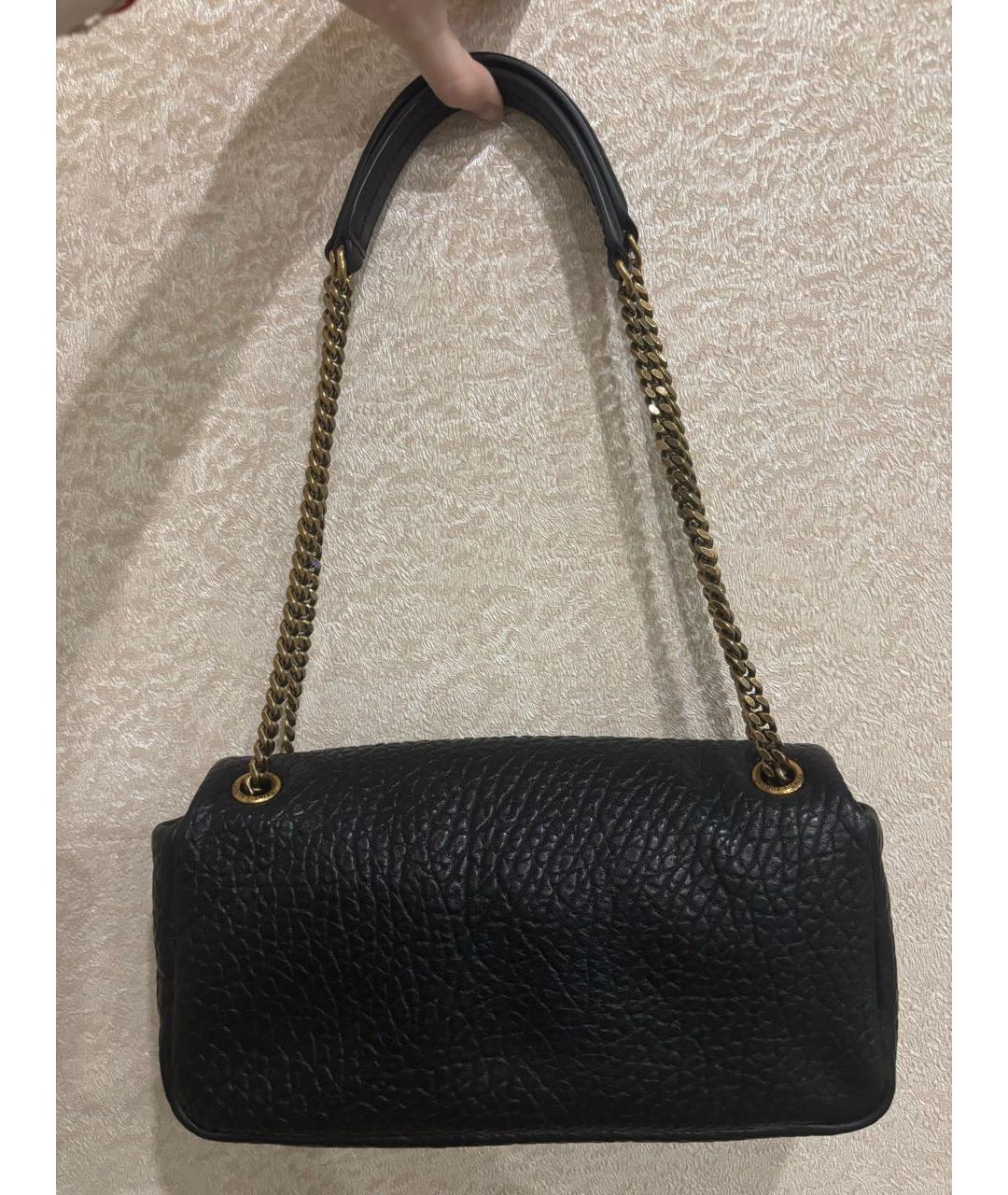 SAINT LAURENT Черная кожаная сумка через плечо, фото 3